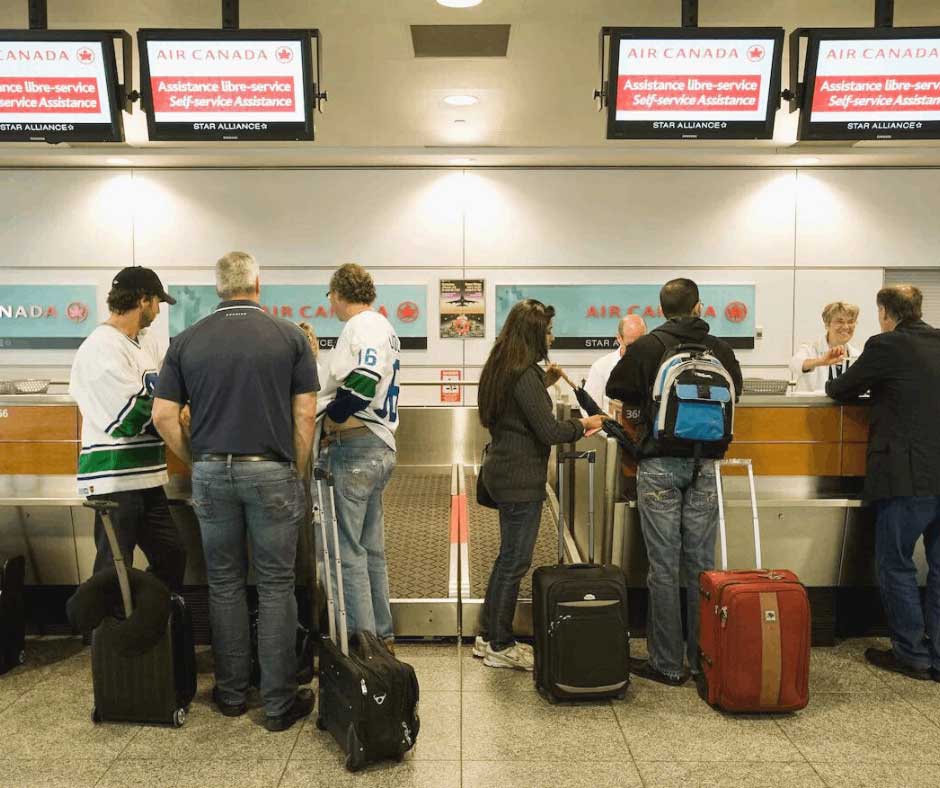 emergency flight change at airport