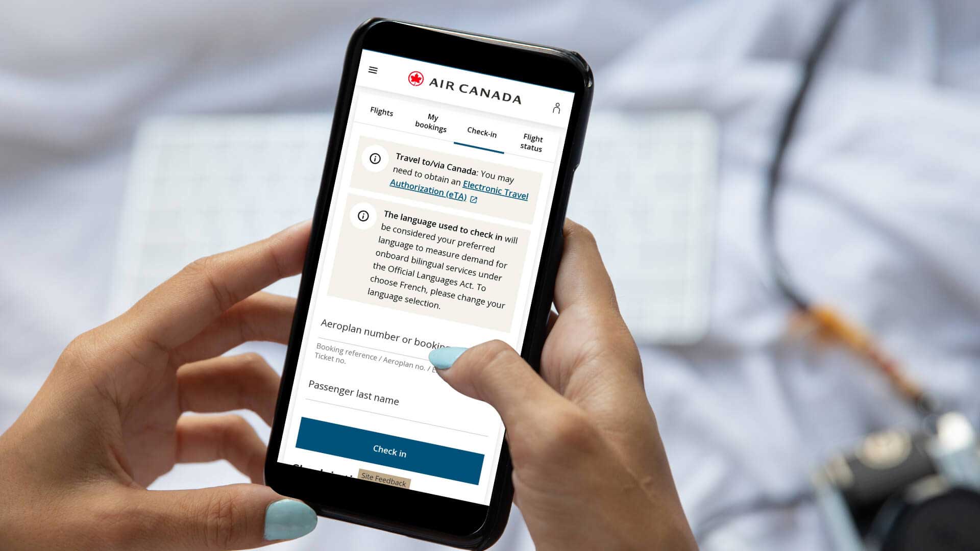 Air canada Mobile Check In