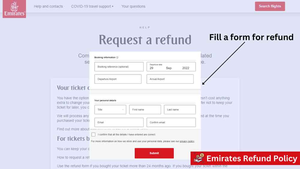 emirates refund policy